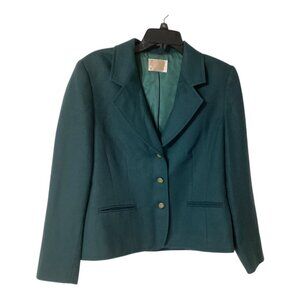 Vintage‎ Pendleton Green Virgin Wool Blazer Women's Size 10